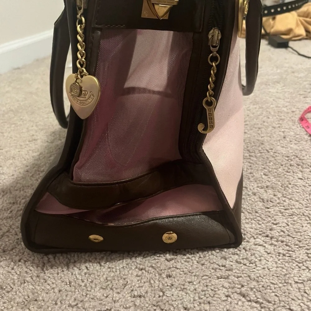Vintage Juicy Couture Pink and Brown Dog Carrier